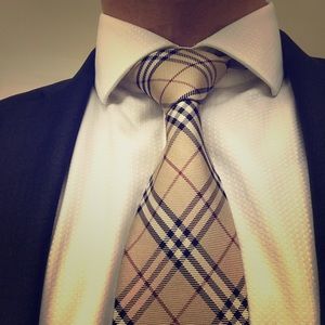 Burberry Modern Cut Check Silk Tie